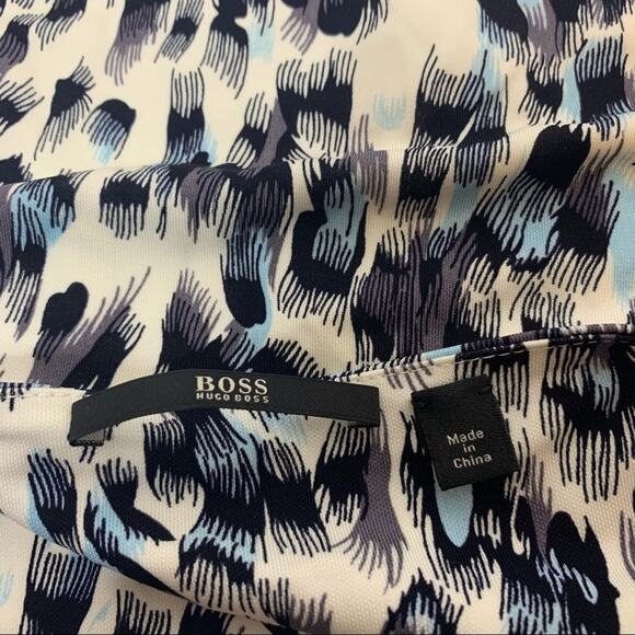 Hugo Boss ruched jersey leopard print dress - Picture 3 of 9